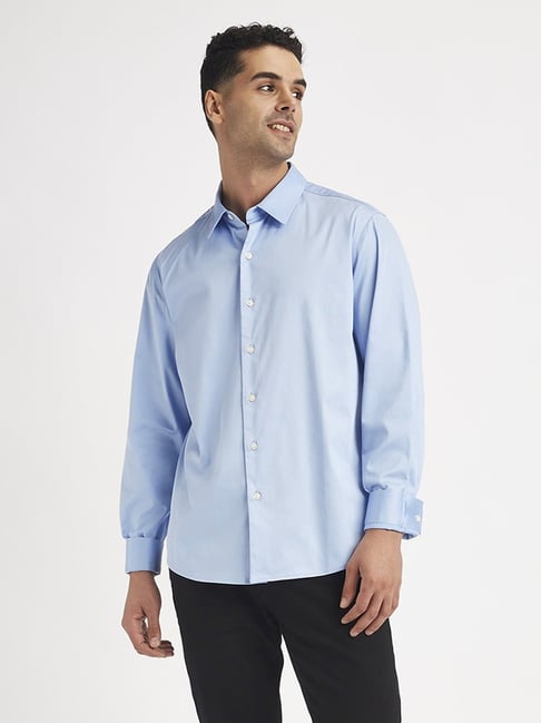 Regular Fit Spread Collar Solid Tencel Shirt UCB