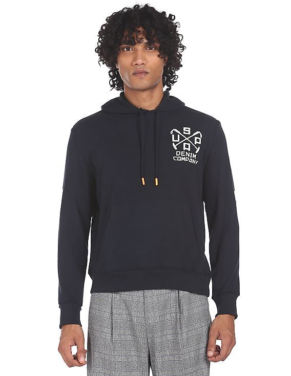 U. S. POLO ASSN. DENIM CO. Brand Print Hood Sweatshirts