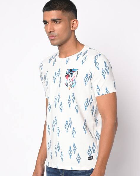 Graphic slim fit crew neck t-shirt by Spykar