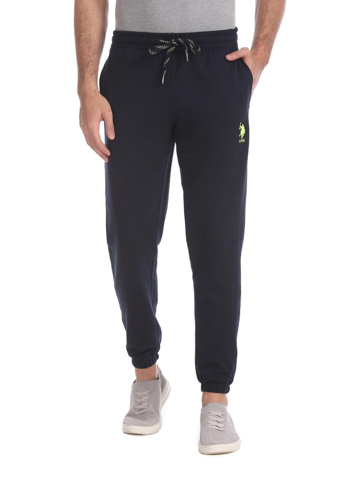 U.S. POLO ASSN.
Navy Blue Drawstring Waist Solid Joggers
