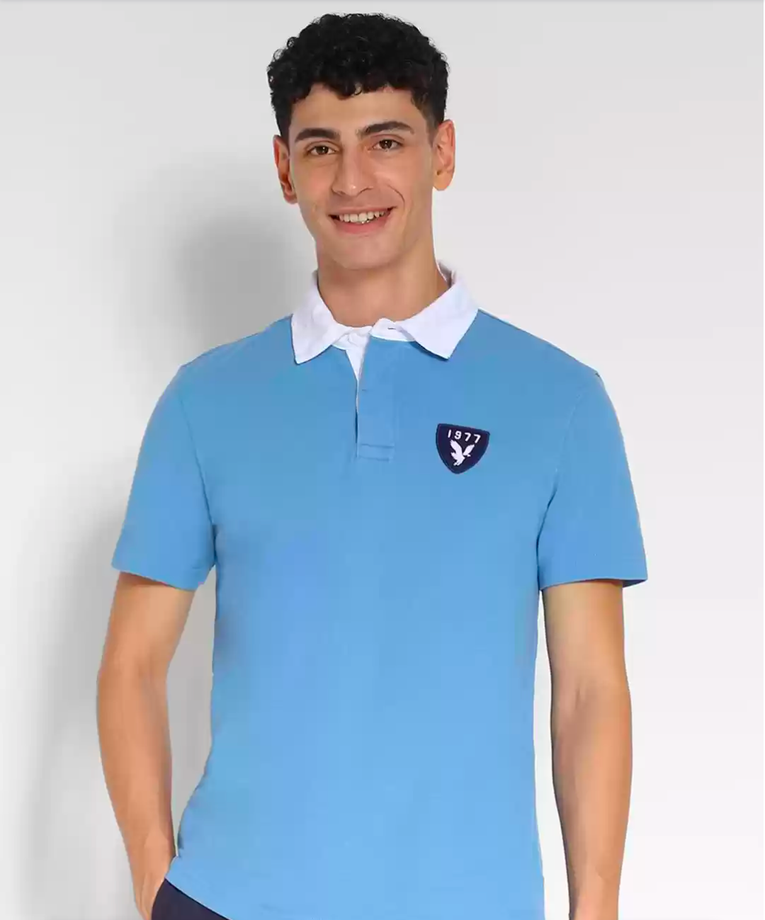AMERICAN EAGLE OUTFITTERS solid POLO T-SHIRT