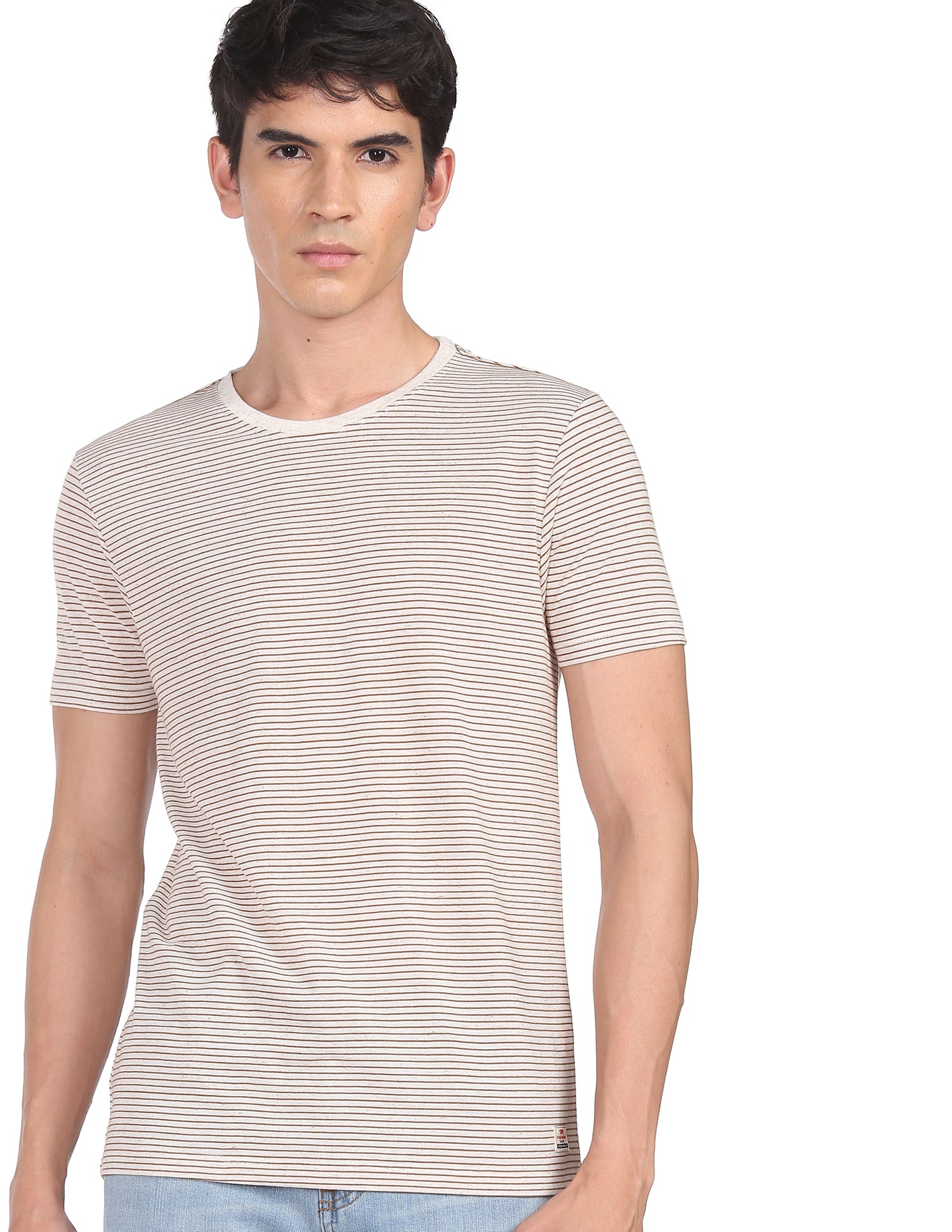FLYING MACHINE men's Regular Fit crew-neck T-shirt
