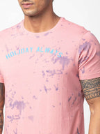 Printed slim fit crew neck t-shirt by Spykar