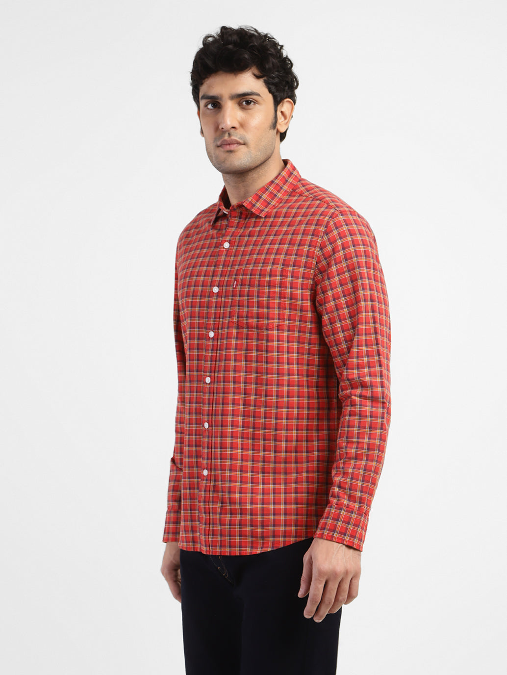 Men's Checkered Spread Collar Shirt Levi's