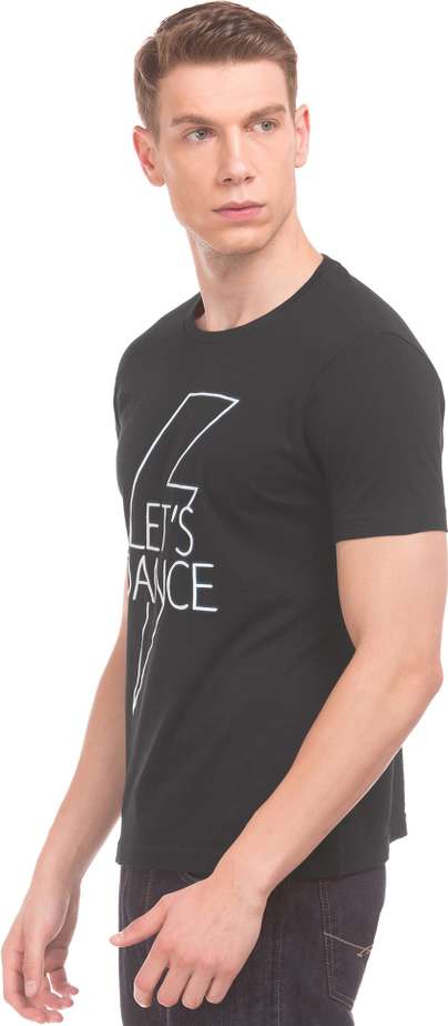 Flying Machine men printed neck t-shirt