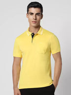 Yellow Polo Collar Pokets T-shirt by van Heusen