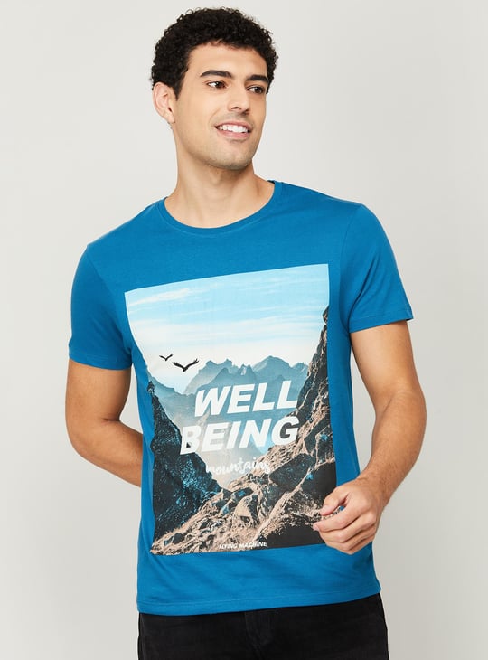 Pure Cotton Graphic Print T-shirt by Flying Machine