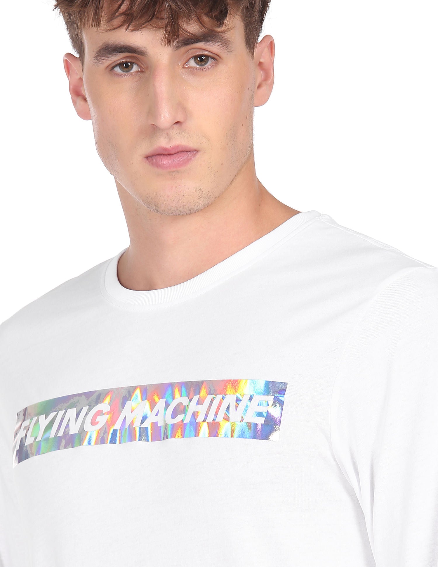 Long Sleeve Brand Print T-shirt by Flying Machine