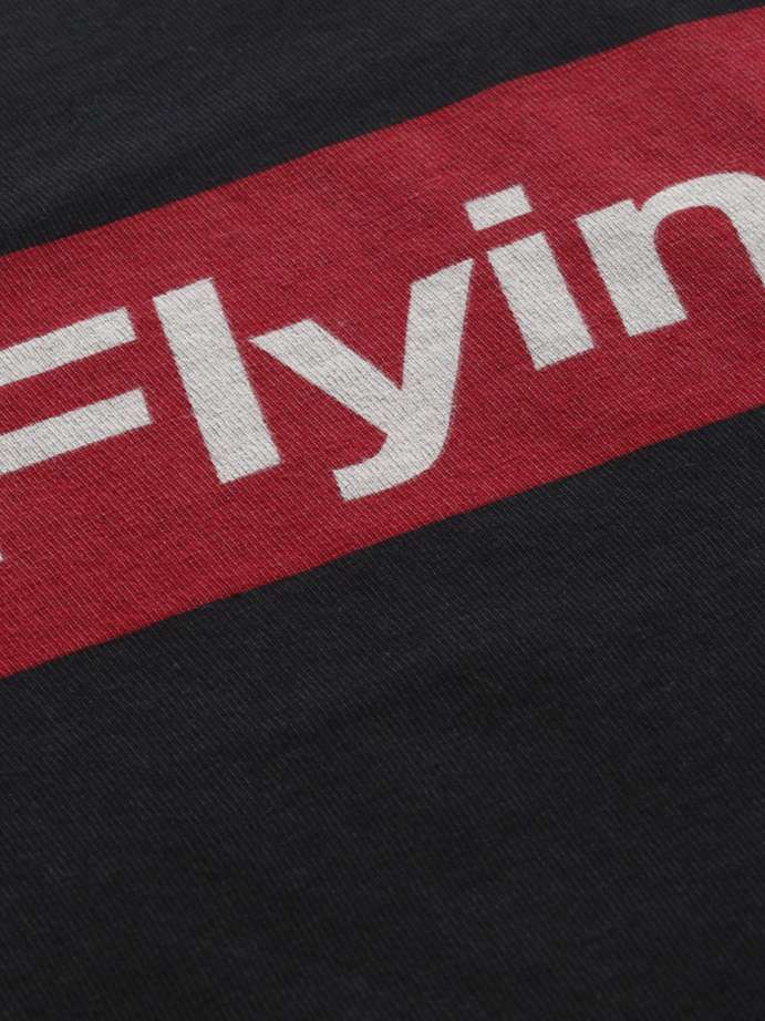Men printed round neck pure cotton black t-shirt by Flying Machine