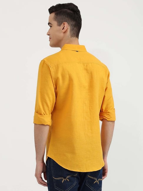 Regular Fit Spread Collar Solid Tencel Shirt UCB