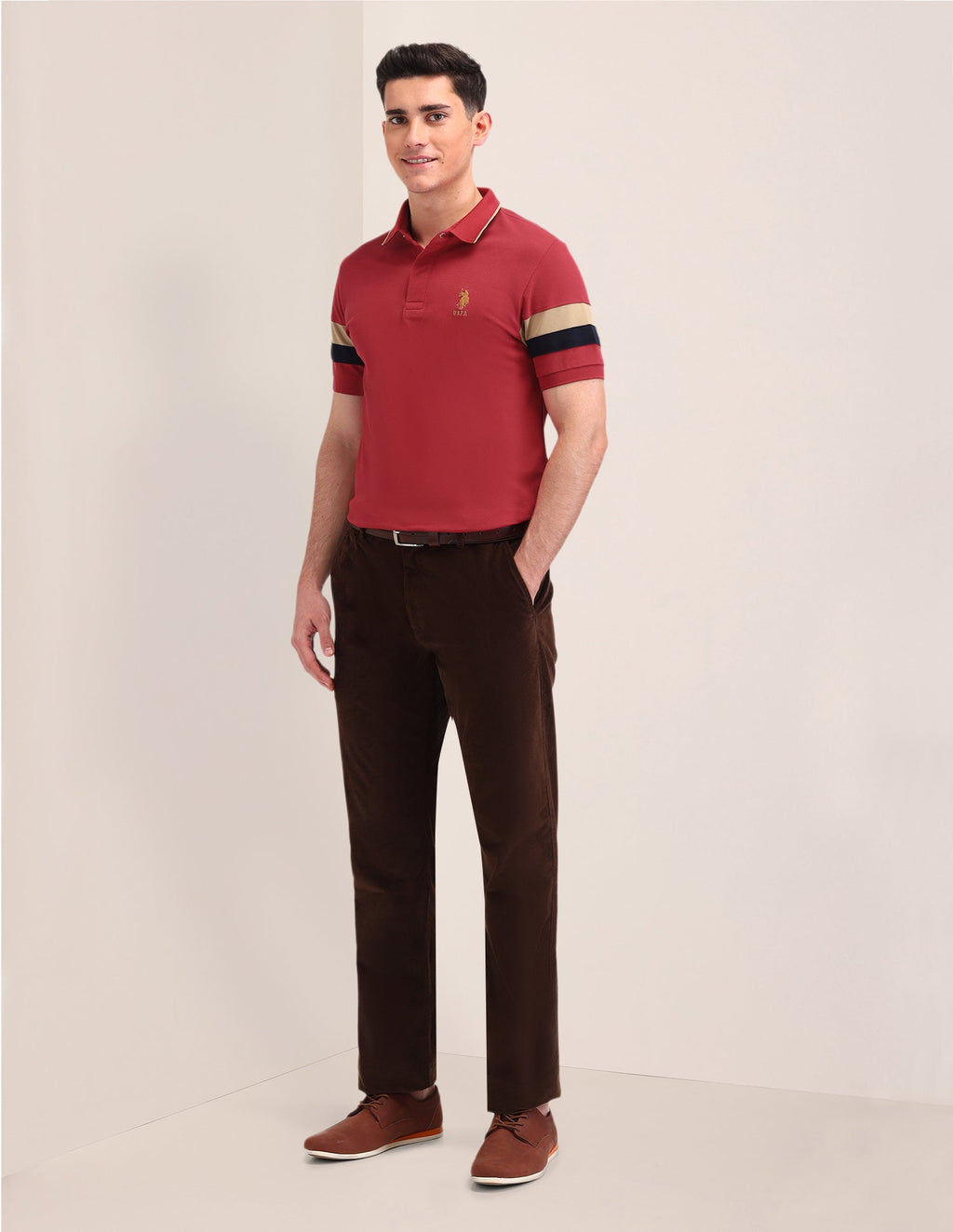 Solid Pattern Cotton Polo Shirt USPA