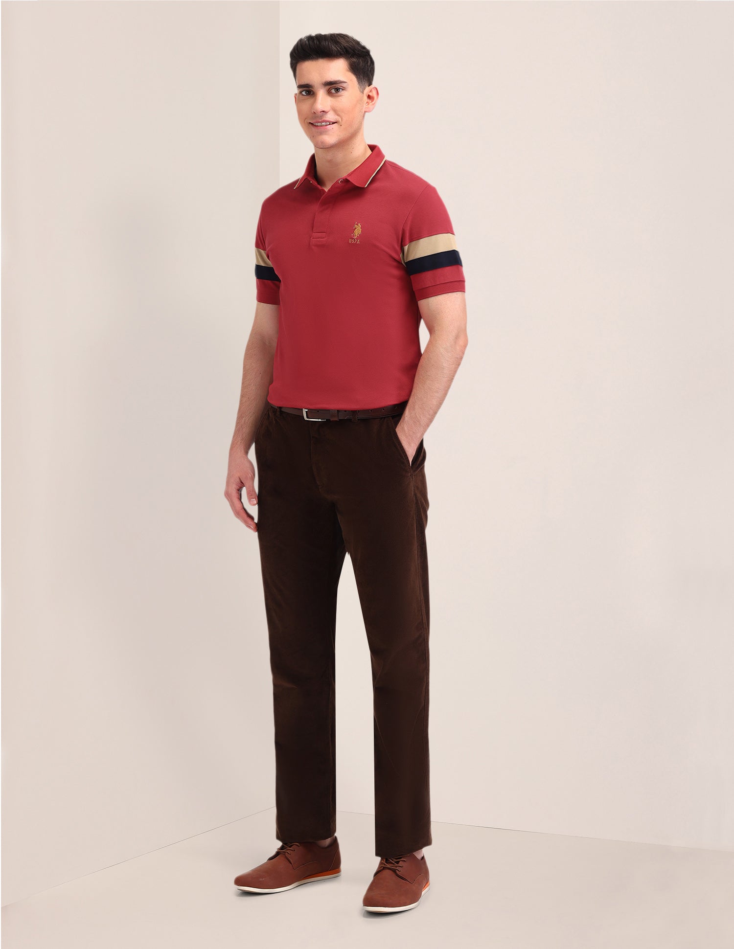 Solid Pattern Cotton Polo Shirt USPA