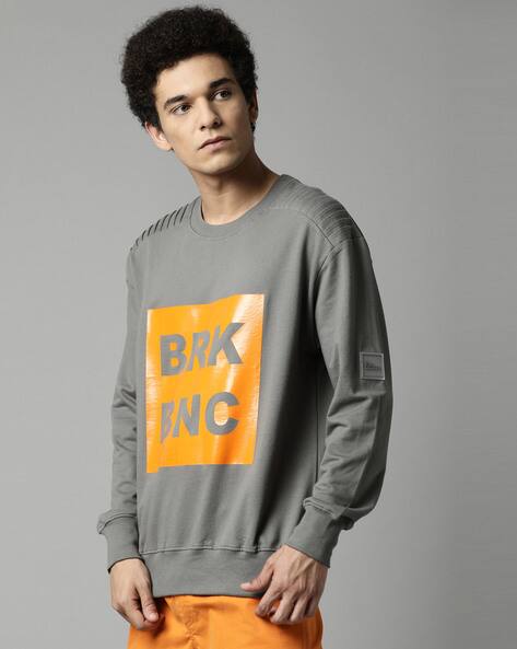 Typographic Print Crew-Neck sweatshirts by Break Bounce
