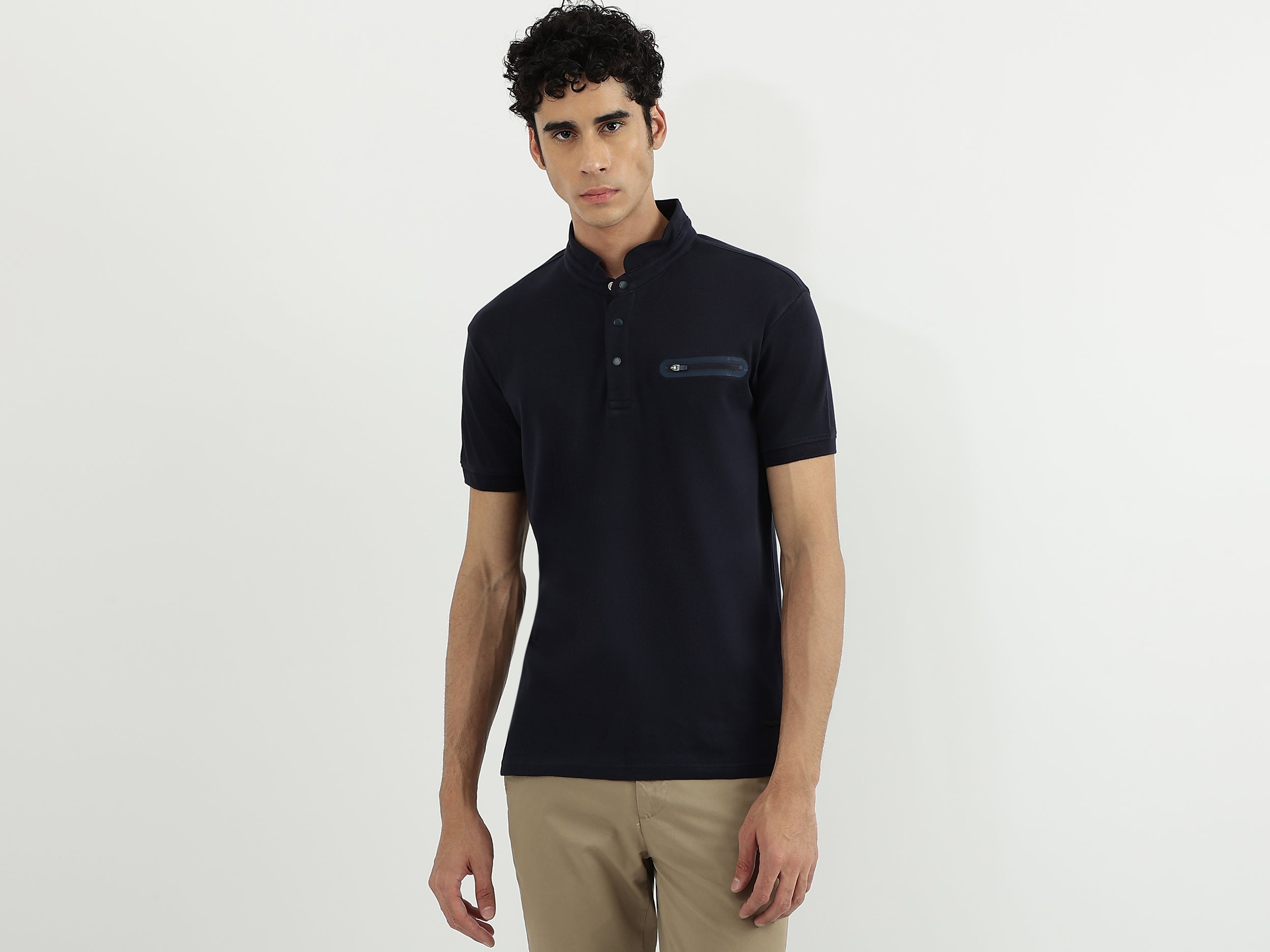 Men Solid Polo Neck Polo T-Shirt by United Colors of Benetton
