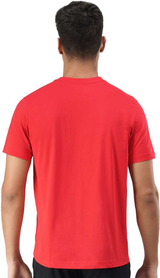 USPA | men solid round neck cotton blend Red T-shirt