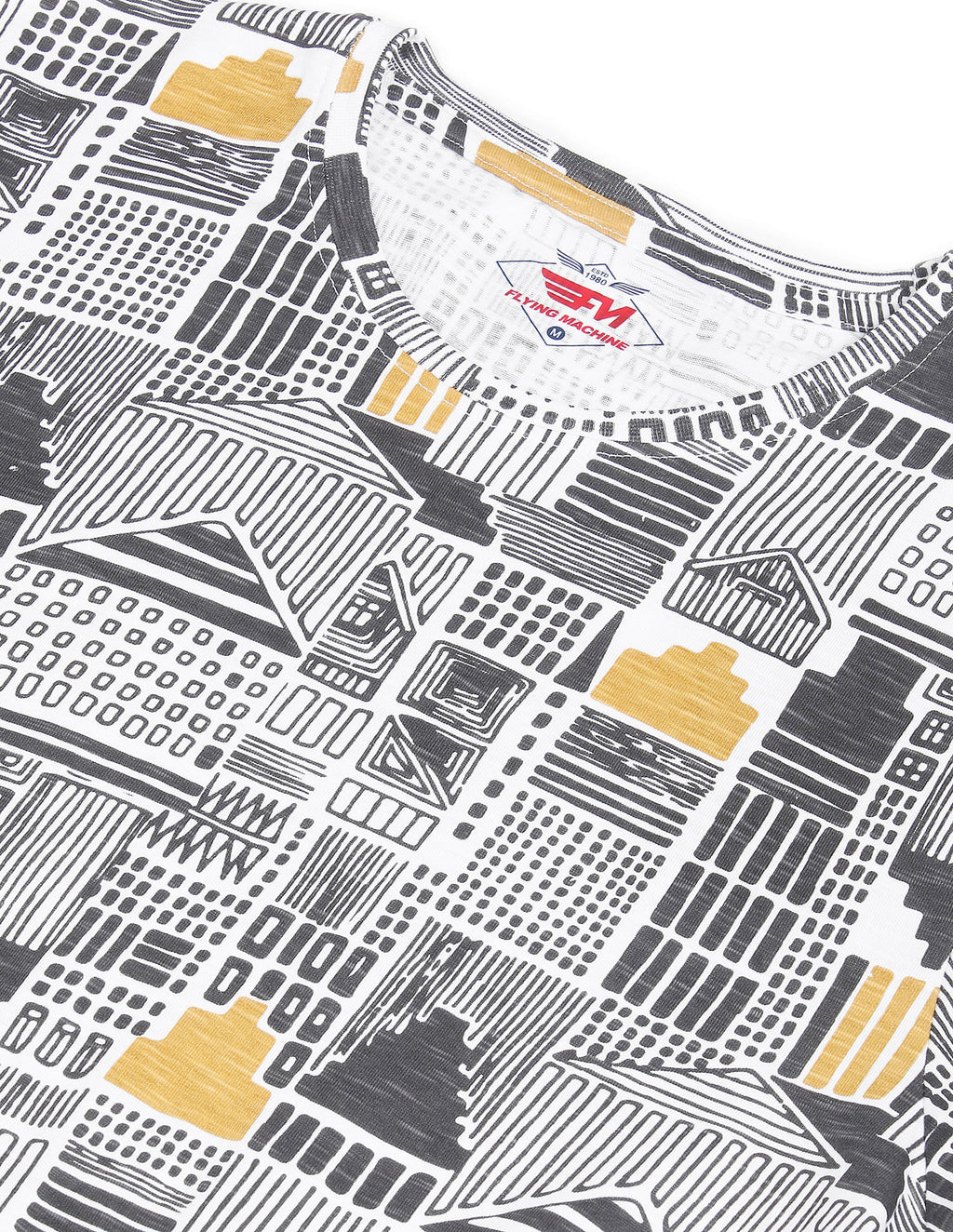 Pure Cotton All Over Print T-shirt by Flying Machine