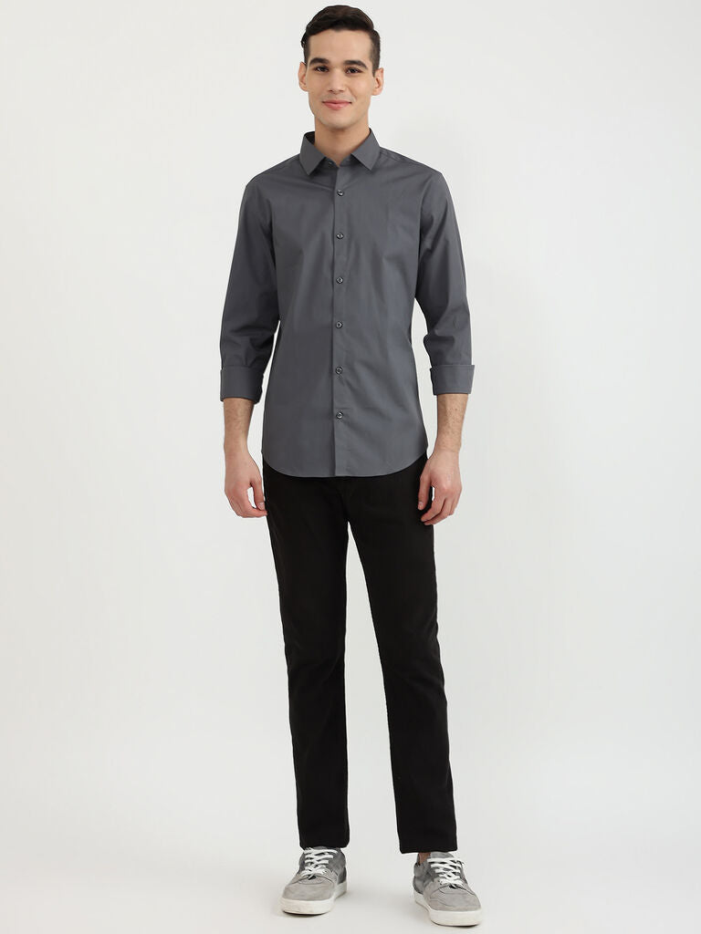 Regular Fit Spread Collar Solid Tencel Shirt UCB