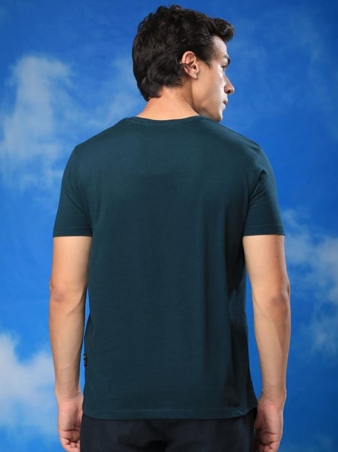 Graphic Print Slim Fit Round Neck T-shirt by Rare Rabiit