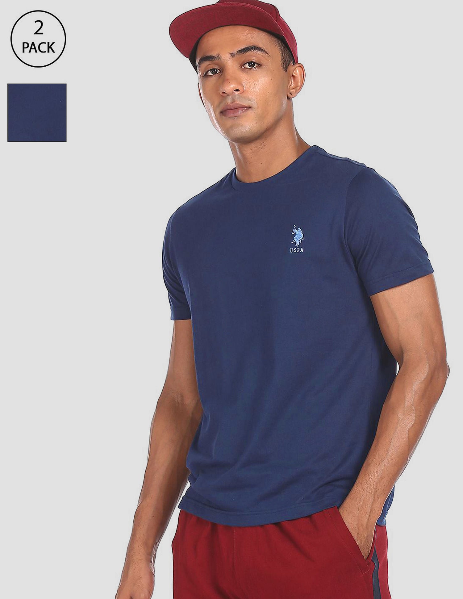 Crew Neck Solid Cotton T-shirt by U. S. POLO ASSN