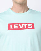 Levi's Himalayan Poppy Blue Pure Cotton Regular Fit Logo Printed T-Shirts