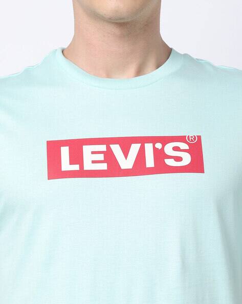 Levi's Himalayan Poppy Blue Pure Cotton Regular Fit Logo Printed T-Shirts