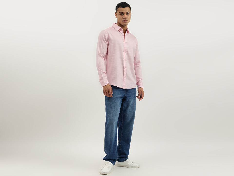 Regular Fit Spread Collar Solid Tencel Shirt UCB