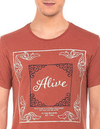 Printed Front Slubbed T-shirt by Flying Machine