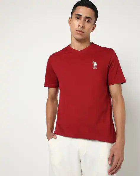 Crew Neck Solid Cotton T-shirt by U. S. POLO ASSN