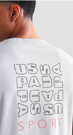 USPA man topographic printed round neck T-shirt