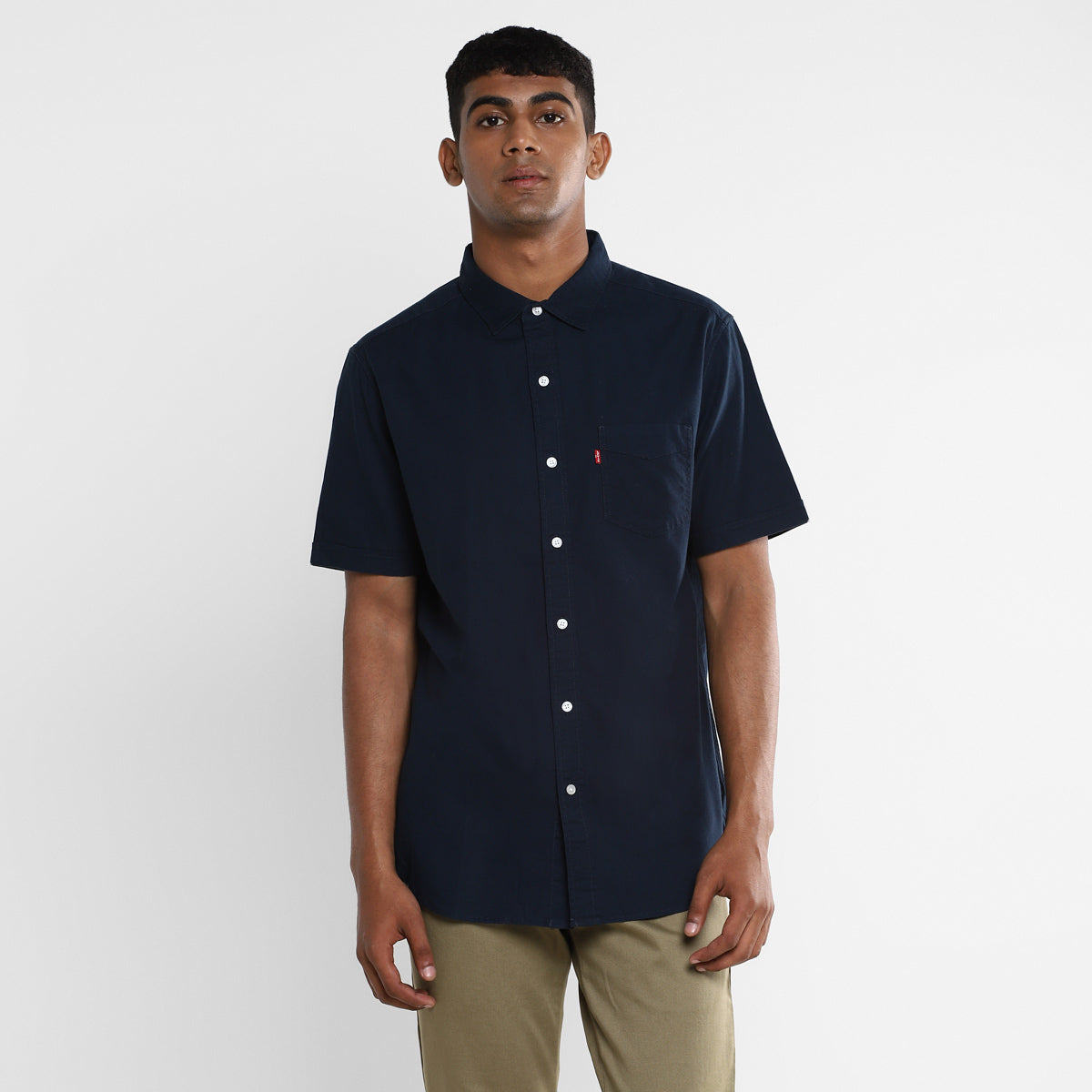 Men's Solid Spread Collar Shirt Blue Levi's