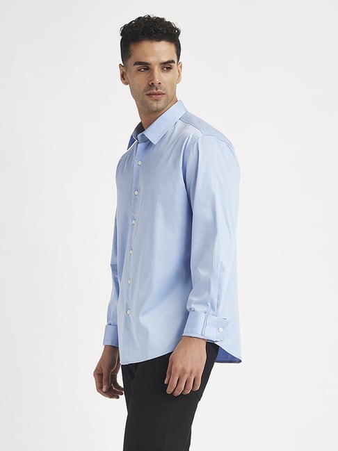 Regular Fit Spread Collar Solid Tencel Shirt UCB