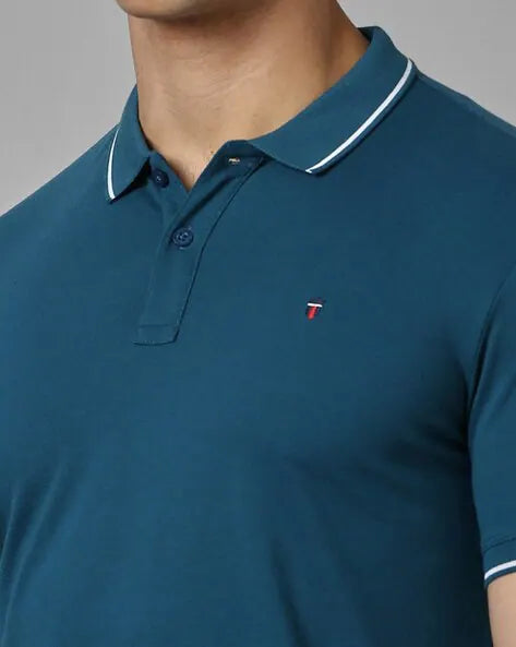 Men Slim Fit Polo T-Shirt by Louis Philippe Jeans