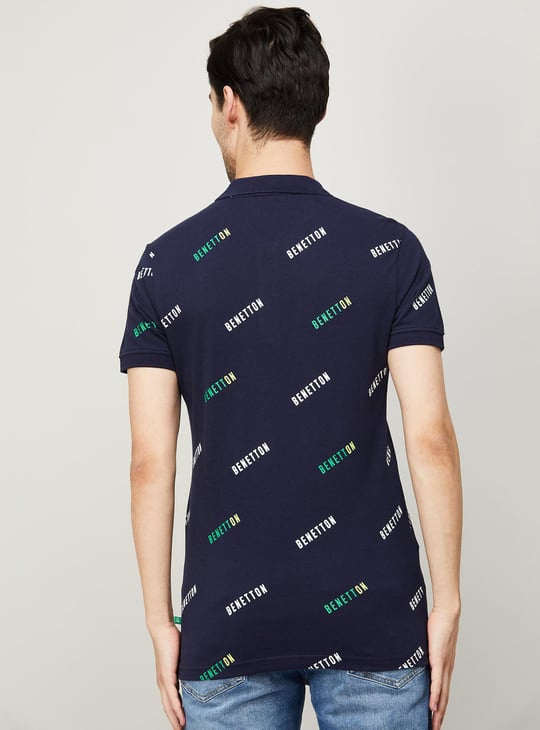 UNITED COLORS OF BENETTON Men Printed Regular Fit Polo T-shirt