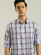 Men Checked Full Sleeve Cotton Shirt by Indian Terrain