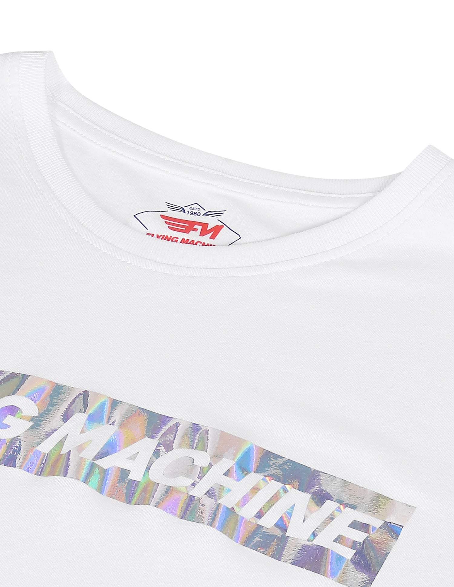 Long Sleeve Brand Print T-shirt by Flying Machine