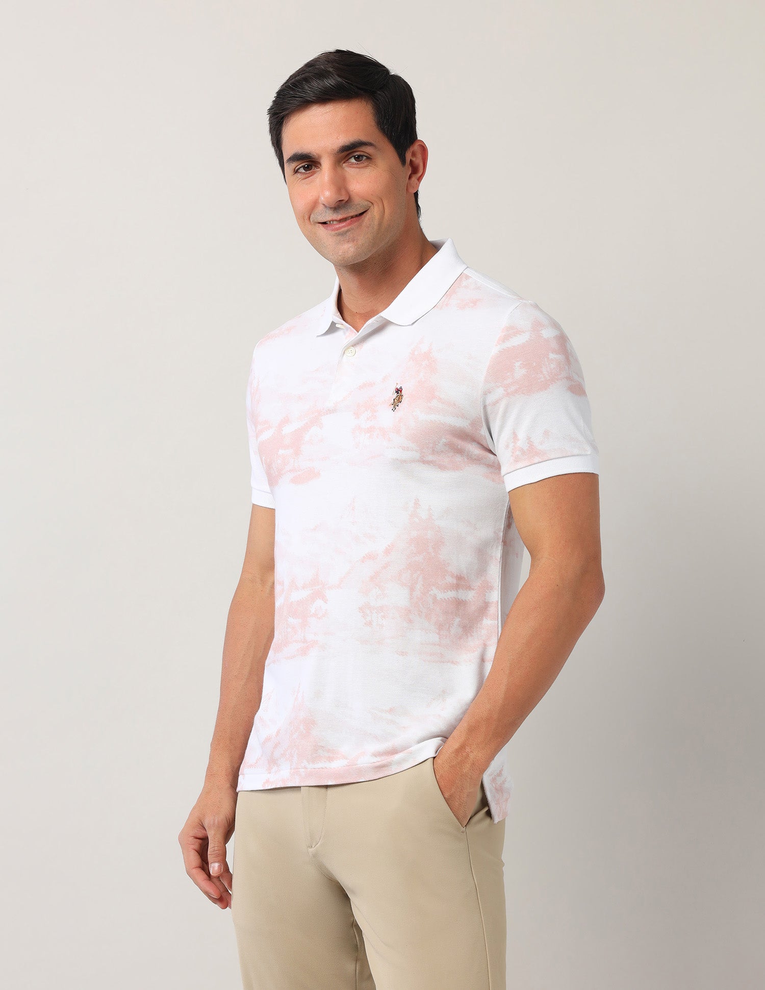 USPA printed regular fit POLO t-shirt