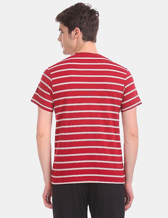 Comfort Fit Striped Cotton Henley Lounge T-shirt by U. S. POLO ASSN.