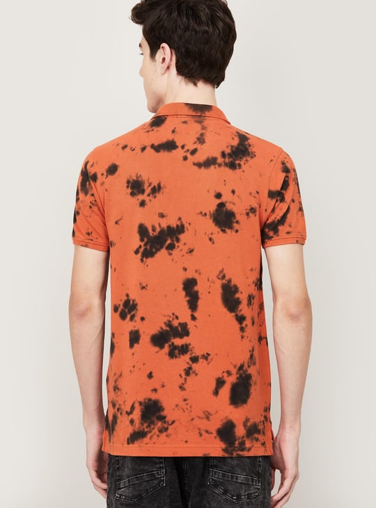 Men Printed Regular Fit Polo T-shirt by Flying Machine