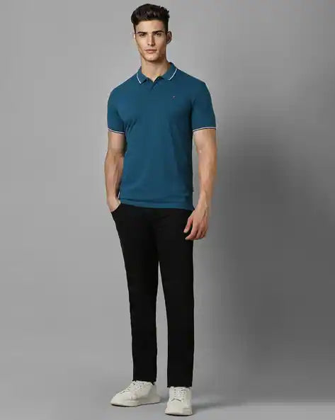 Men Slim Fit Polo T-Shirt by Louis Philippe Jeans