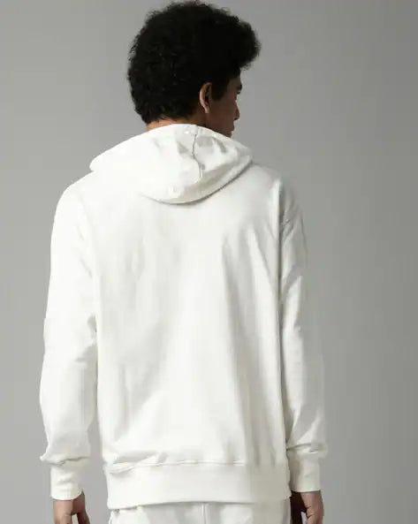 Breakbounce White Printed Hoodie
