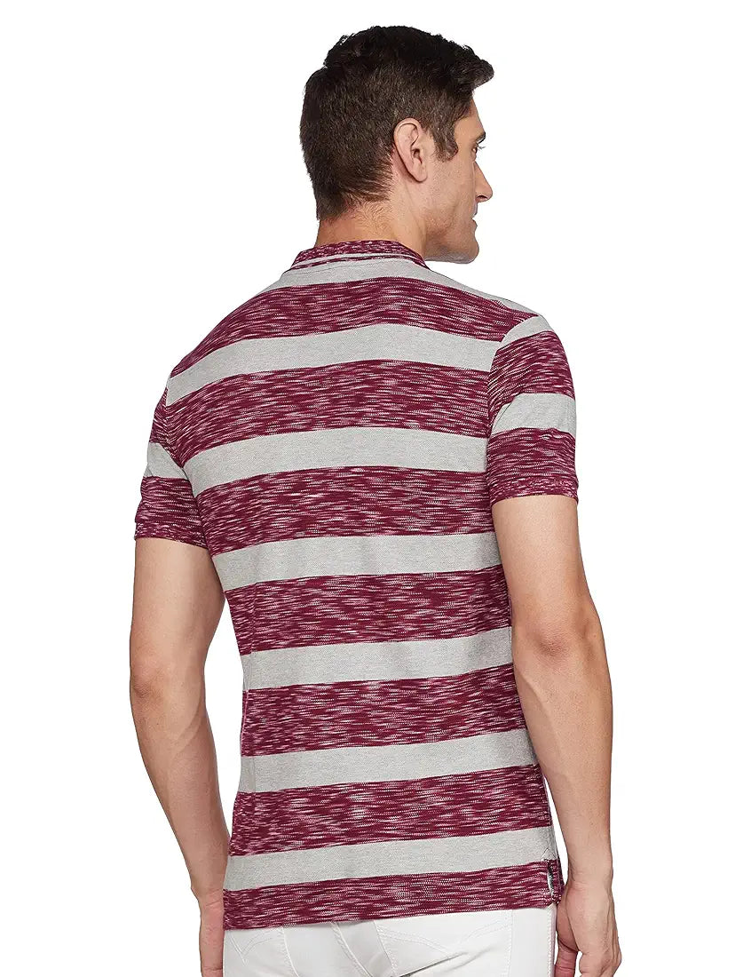 UNITED COLORS OF BENETTON Men's Striped Regular Fit Polo