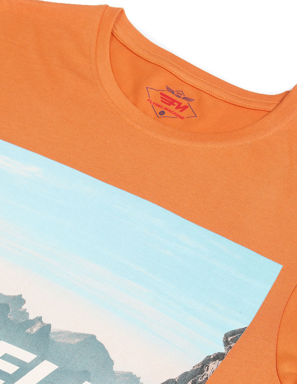 Pure Cotton Graphic Print T-shirt by Flying Machine