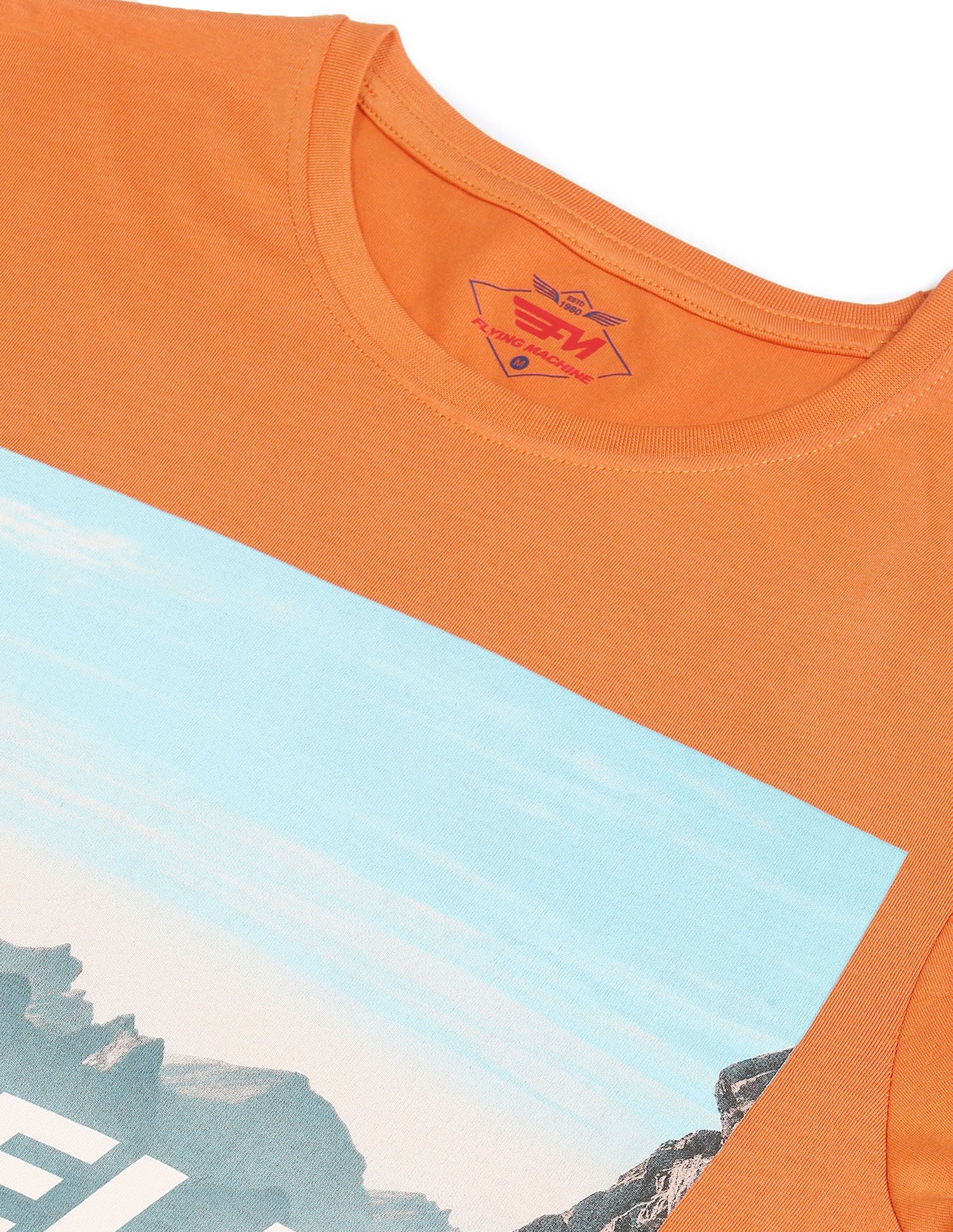 Pure Cotton Graphic Print T-shirt by Flying Machine
