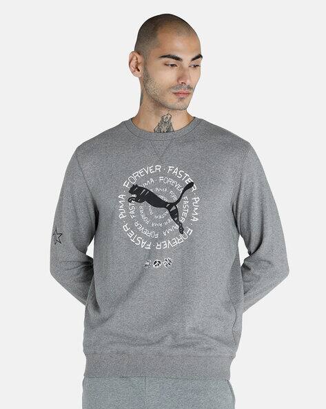 Typographic Print Crew-Neck Sweatshirt by Puma