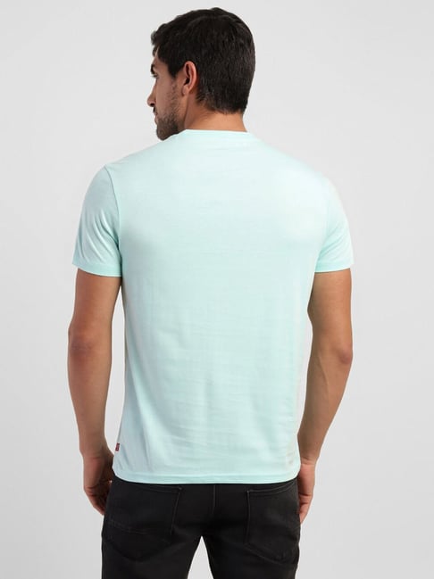 Levi's Himalayan Poppy Blue Pure Cotton Regular Fit Logo Printed T-Shirts