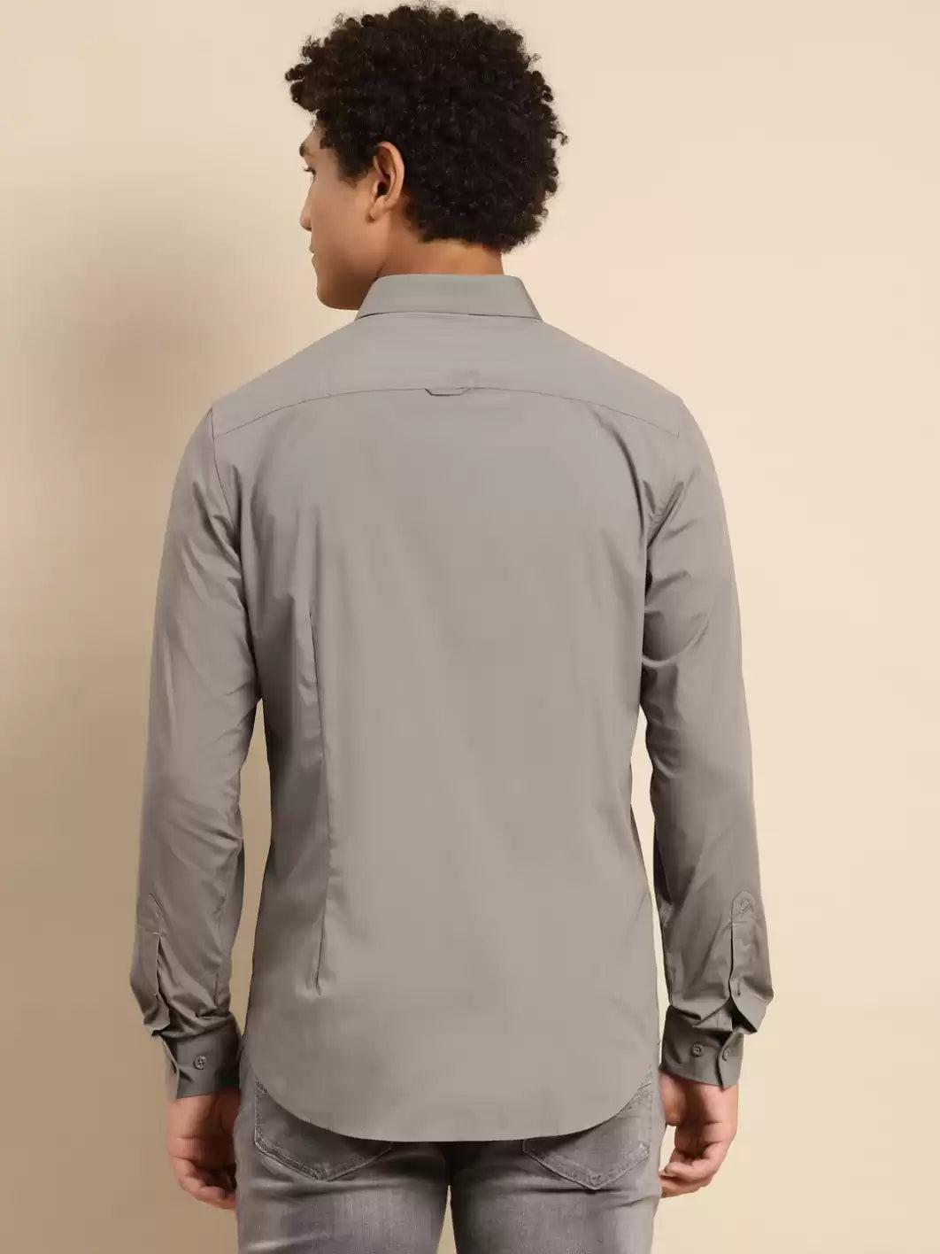 Regular Fit Spread Collar Solid Tencel Shirt UCB