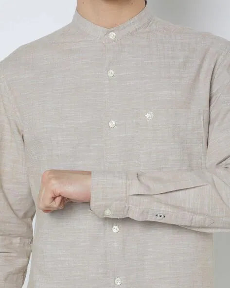 Men Heathered Slim Fit Shirt by Netplay