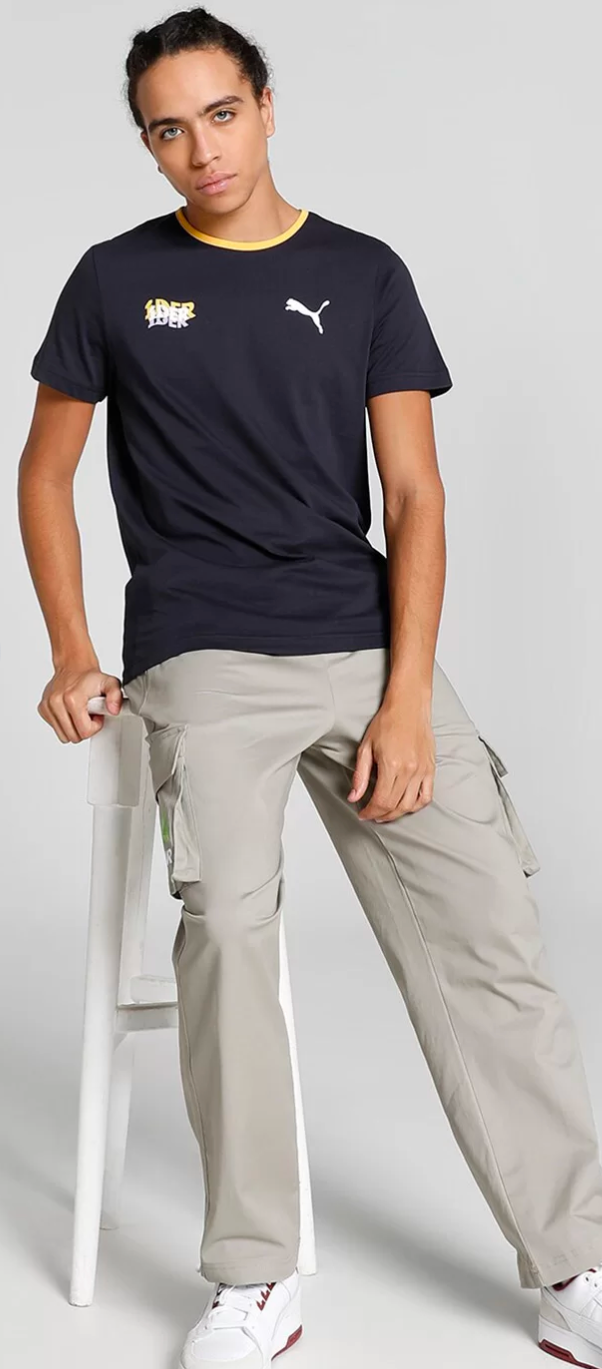 Puma X 1DER men slim fit graphic logo paint t-shirt