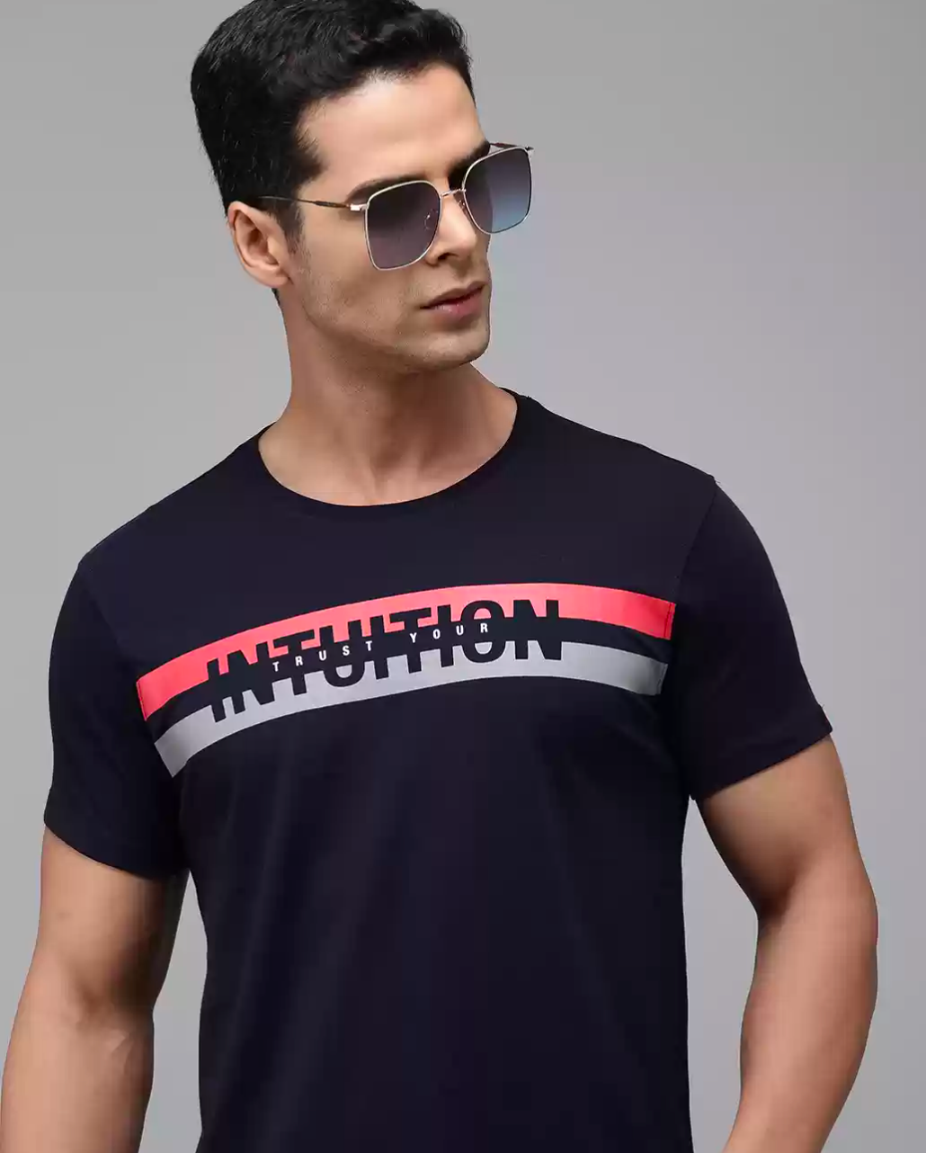 SPYKAR men regular fit neavy blue T-shirt