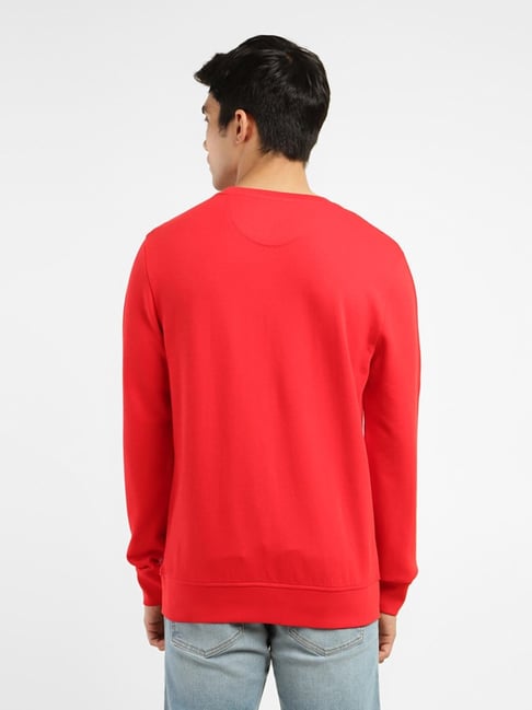 Levi's Red Cotton Regular Fit Printed Sweatshirt